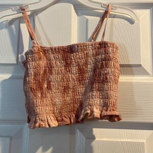 Pink tie die small crop top